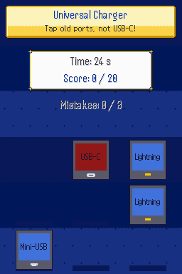 Mini-game: universal charger